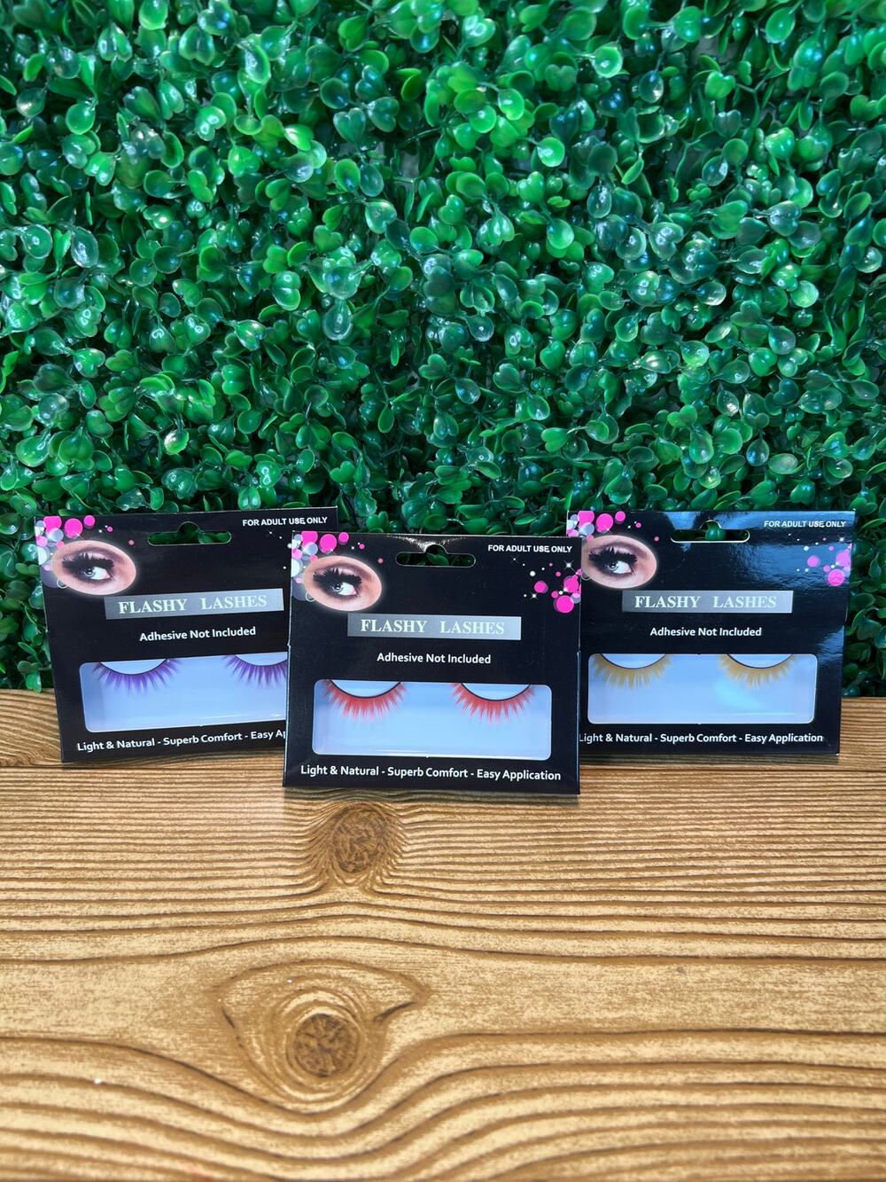 Bundle of 3 New Red Purple Yellow Fashion Eyelashes Adult Dress Up Cosplay